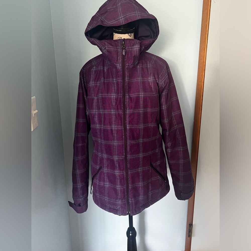 Burton Snowboard Ski Jacket Womens Medium Cool Flavors Dry Ride Waterproof Check
